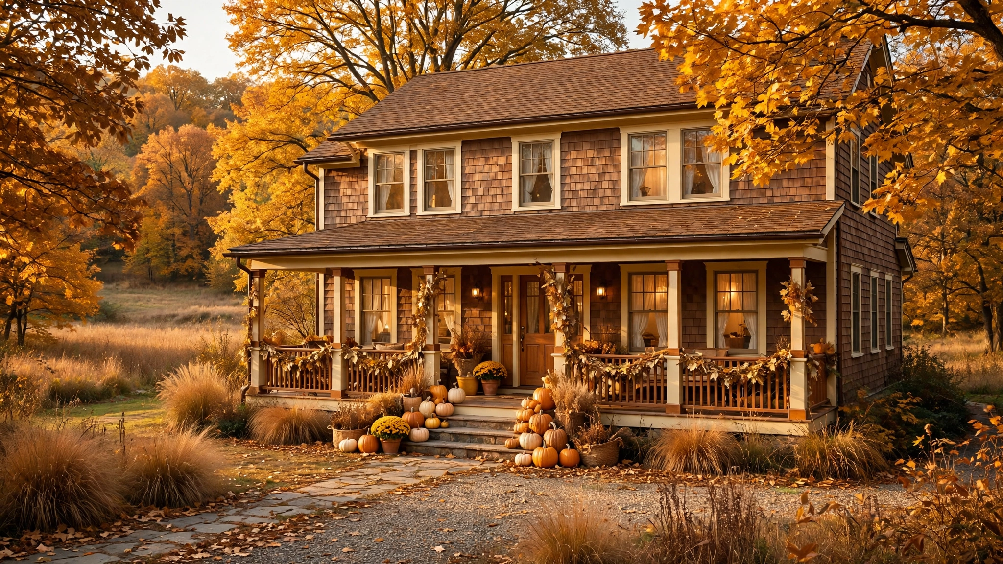 Charming home with autumn curb appeal for a seasonal stale-listing refresh
